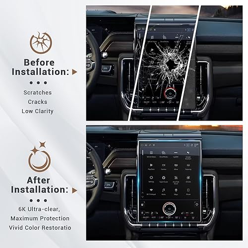 Miniatura 22 de Protector de pantalla para GMC Sierra 1500/2500HD/3500HD (AT4/AT4X/Denali/Denali Ultimate) Protector de pantalla táctil de 13.4 pulgadas y 12.3 Kit