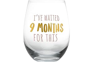 Pearhead 'I’ve Waited 9 Months for This' Stemless Wine Glass |Perfect for Mother's Day
