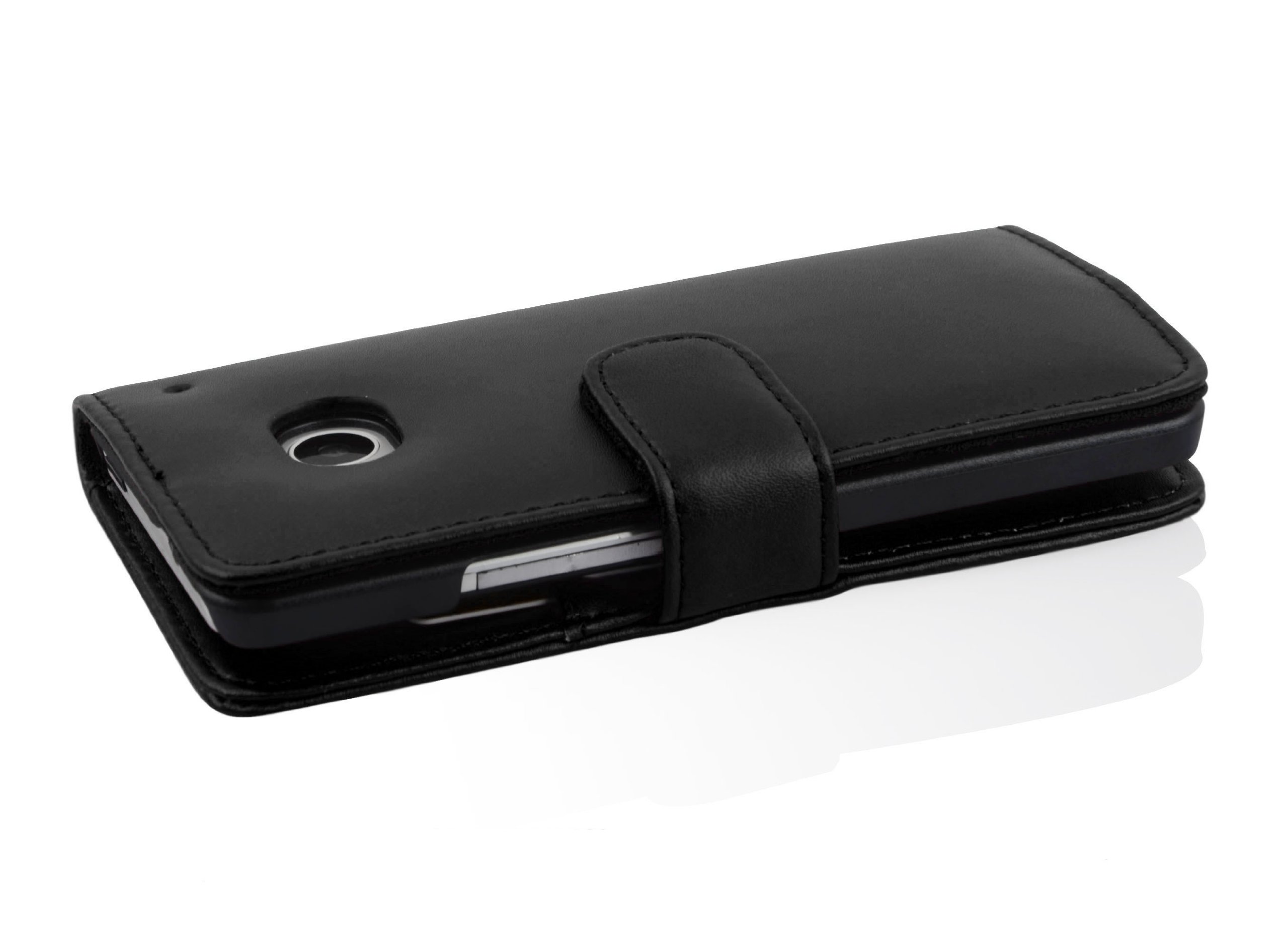 Cadorabo Cover Libro Portafoglio Per HTC One M10 – Classy Nero, Con Chiusura Magnetica E Slot Carte