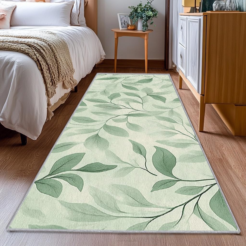 Tapis à motifs végétaux anti-glisse et lavable pour sécuriser votre couloir