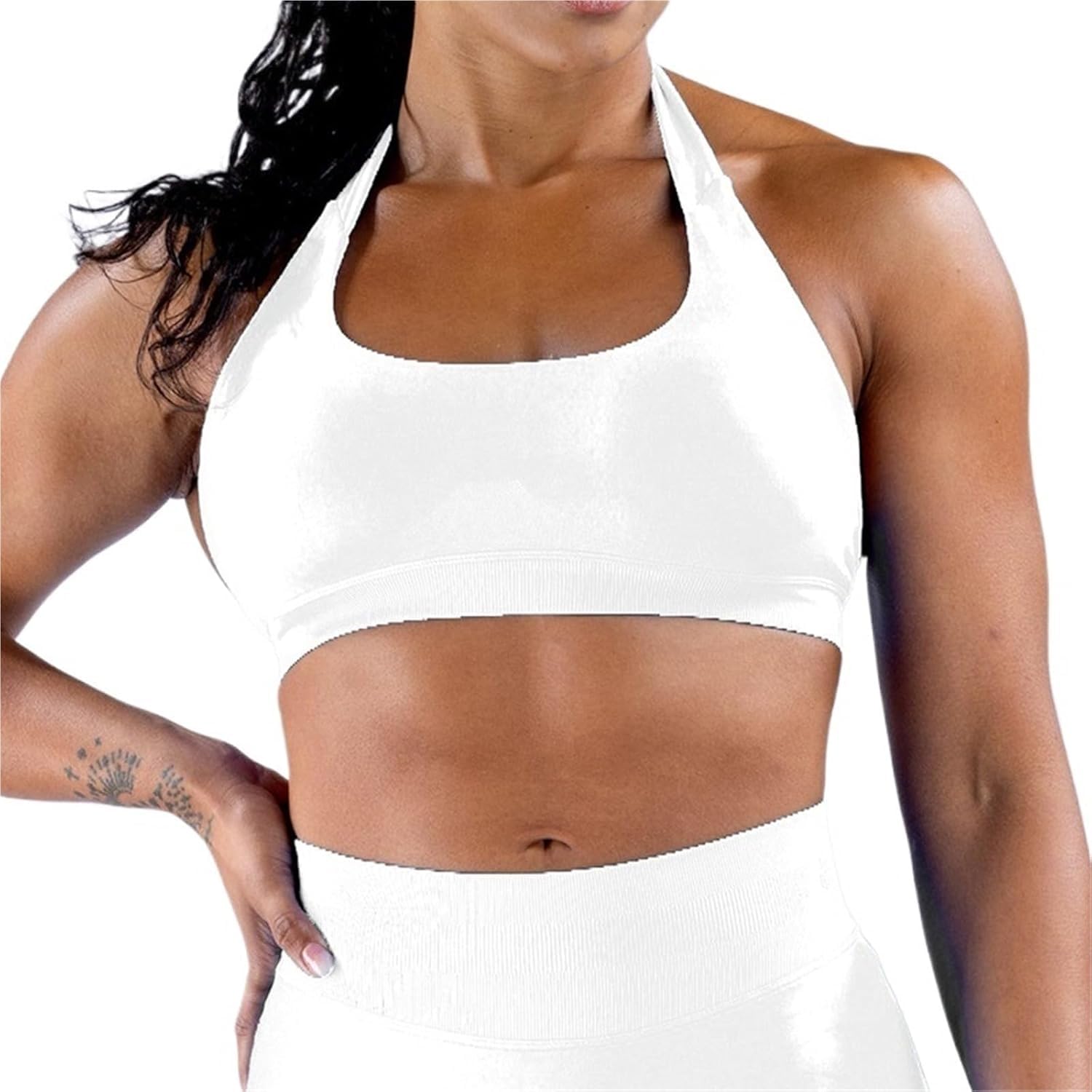 Top Palestra Donna Reggiseni Sportivi da Donna, con Scollo all'Americana Senza Cuciture, ad Alto Impatto, Top Corto Imbottito for Palestra, Supporto Medio for Yoga, Schiena Aperta