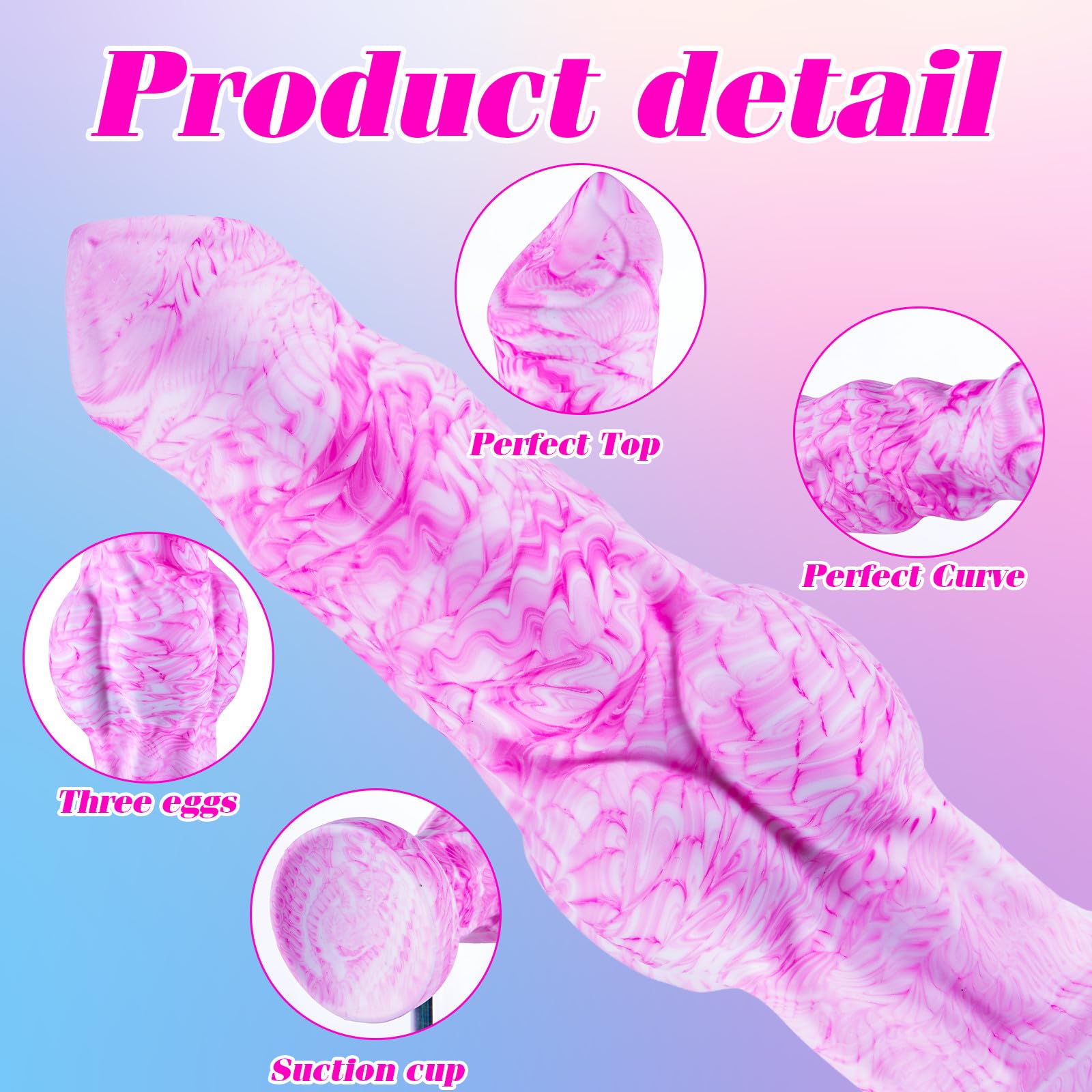 Consolador de nódulo extra grande 25,5 cm Rosa Fantasía Monstruo Lobo Consolador Enorme Lobo Consolador Ventosa Consolador Extra Grande Alien XXL Consolador Grueso Consolador
