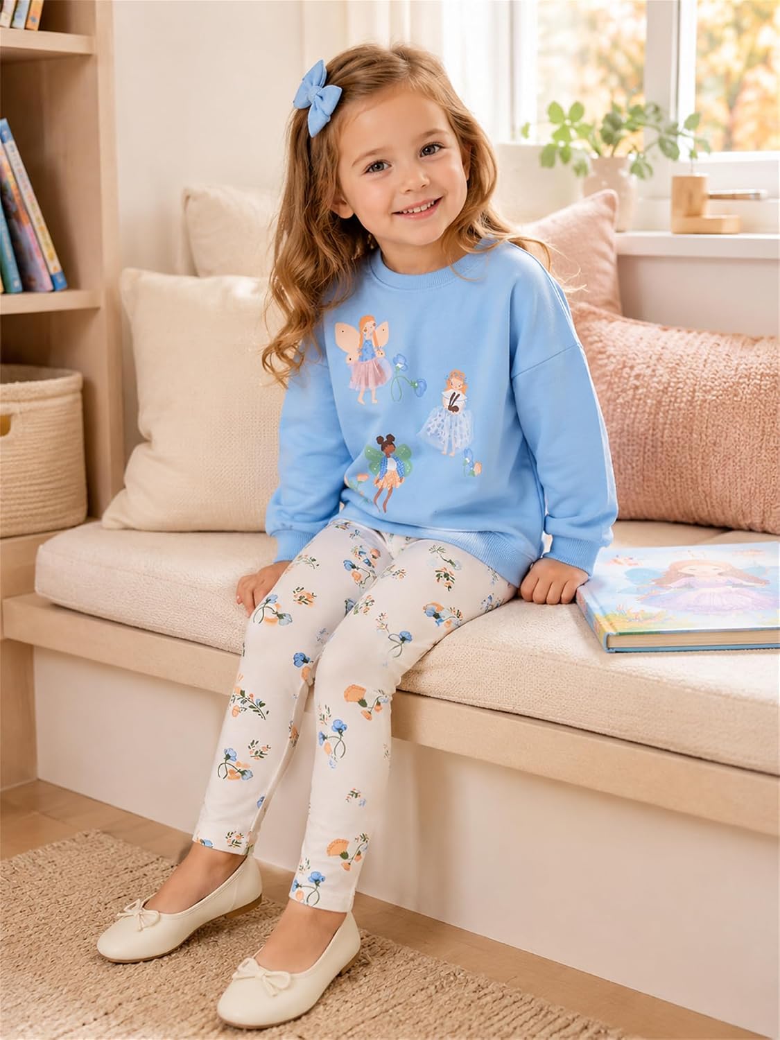 Little Girls Clothes Sets - Cute Sweatshirts Top Shirt & Leggings 2 Piece Kids Fall Winter Outfits Toddler Clothing