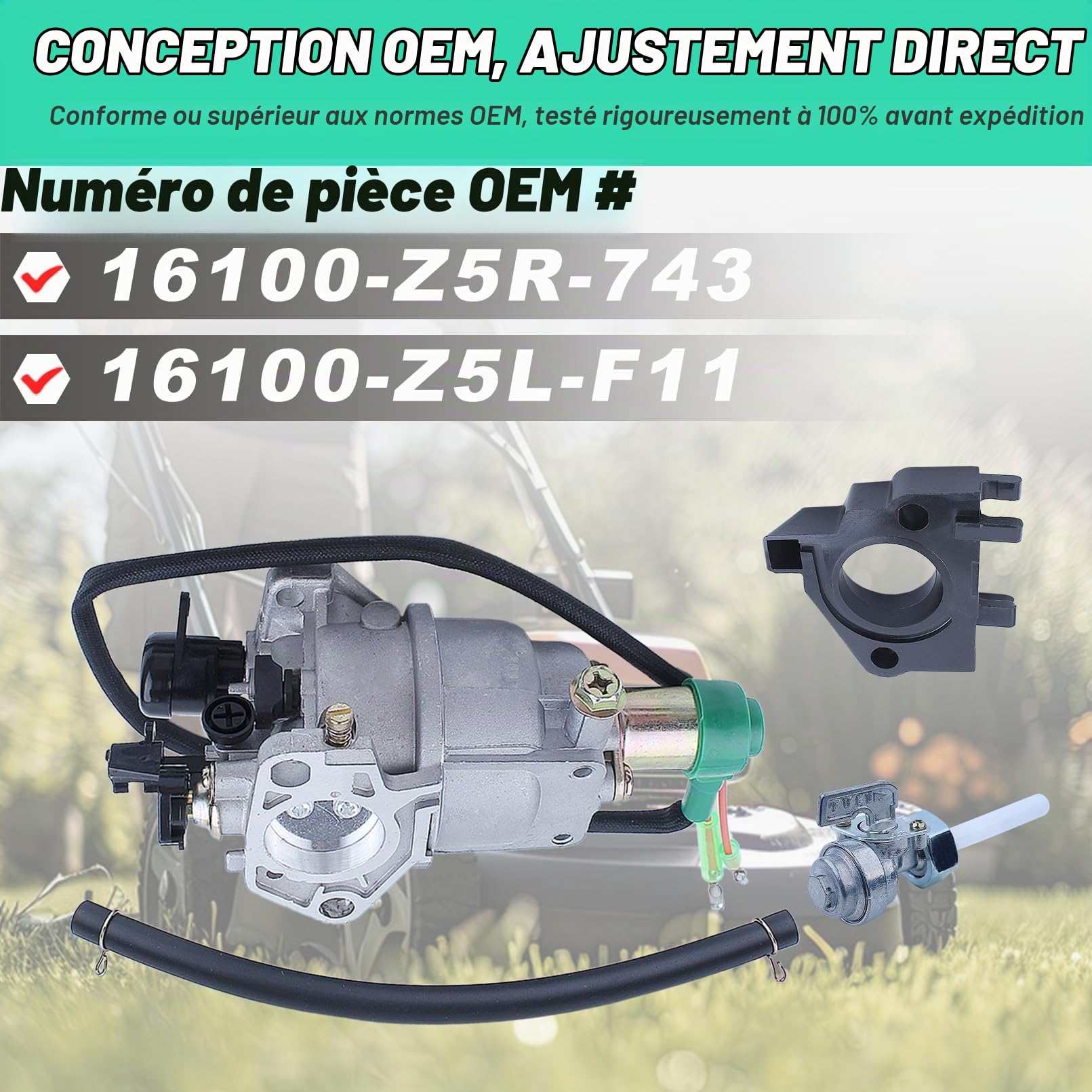 Kit de Carburateur pour Honda GX390 GX340 Moteur, ADEFOL Universel Carburateur avec Bougie d'allumage & Joint & Tuyau et Filtre à Carburant pour Générateur/Moteur 8HP 9HP 11HP 13HP