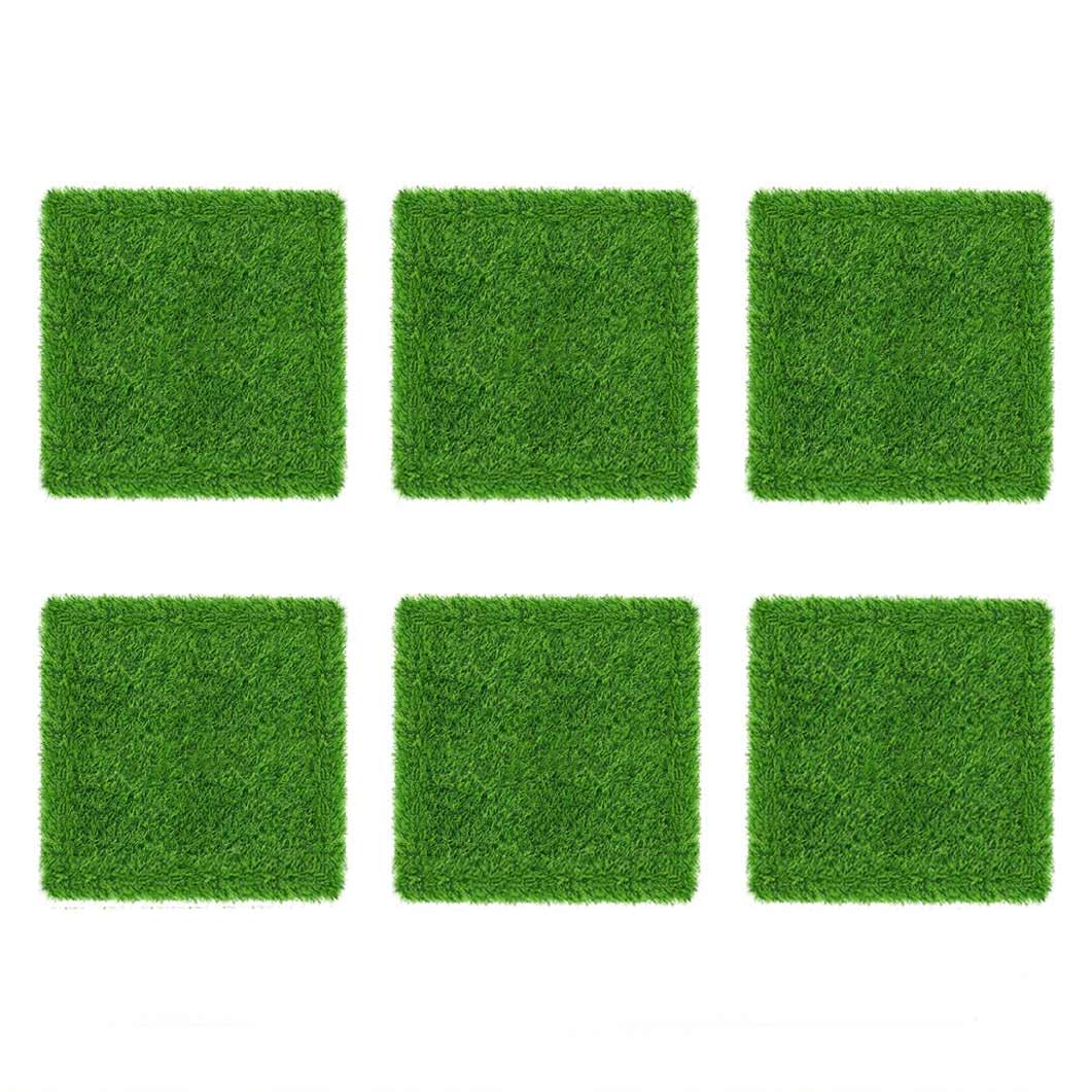 MIAOXSENChicken Nesting Pads Washable Artificial Grass - 12"x12"x1.2" Durable, Soft Cushion for Egg Protection, Reusable Nest Box Bedding with Water Drainage for Chicken Coop & Pet Areas (Pack of 6)