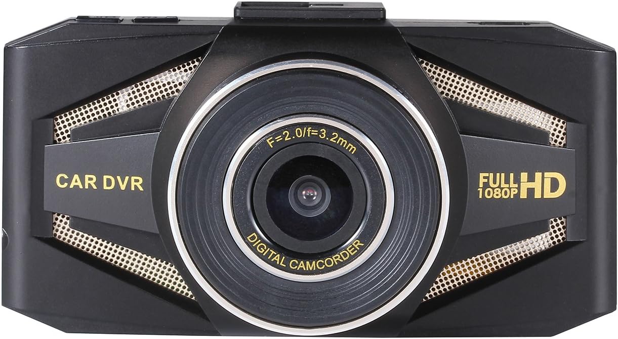 Dash Cam Front Car DVR 140Degree Wide Angle 4x Zoom Lens Night Vision Loop Recording Support 32GB SD Card (Not Included)