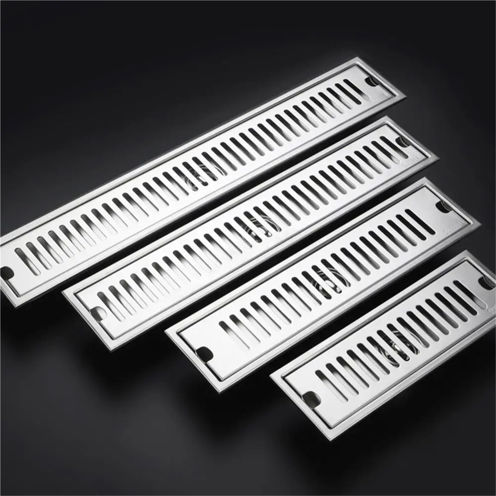 Desagüe de Suelo Desagüe de Suelo Acero Inoxidable for baño, Rectangular, Lineal, con Tapa Filtro(50x10cm Side)
