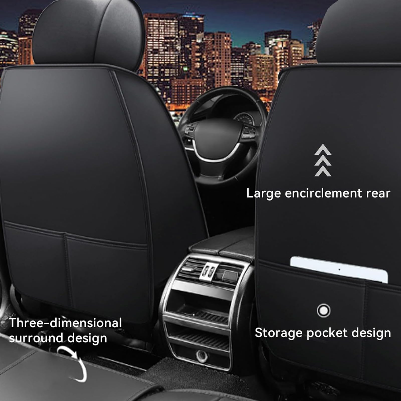 Set Coprisedili Auto Universali per Volkswage Tiguan Allspace (2018-2021),Coprisedile Seduta Anteriori e Posteriori Pelle Copri per Auto con Airbag-Marrone