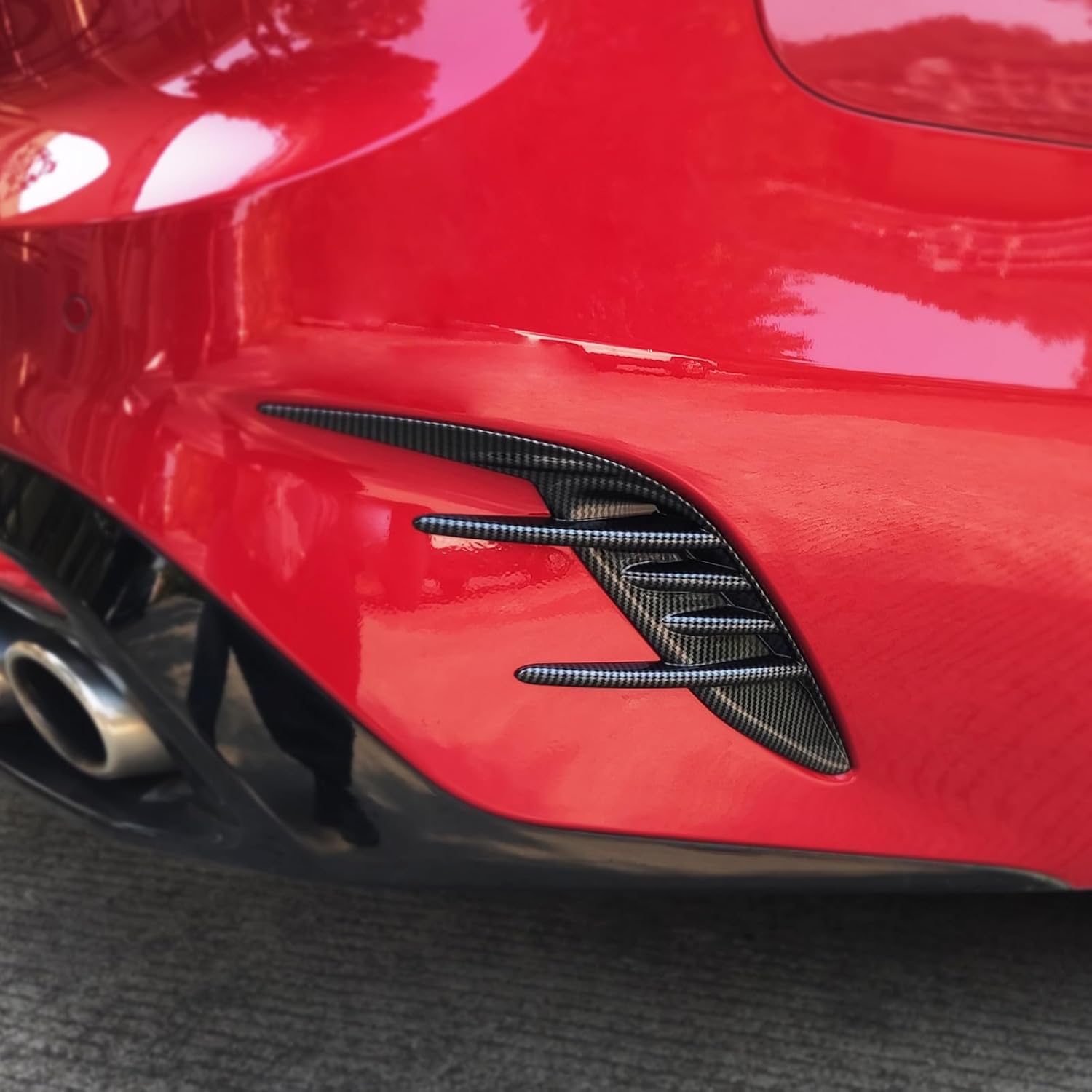 YOUTOOCAR 2PCS Rear Fog Light Trim Covers Compatible with Kia Stinger 2018-2023 Accessories (Carbon Fiber Pattern, Rear)