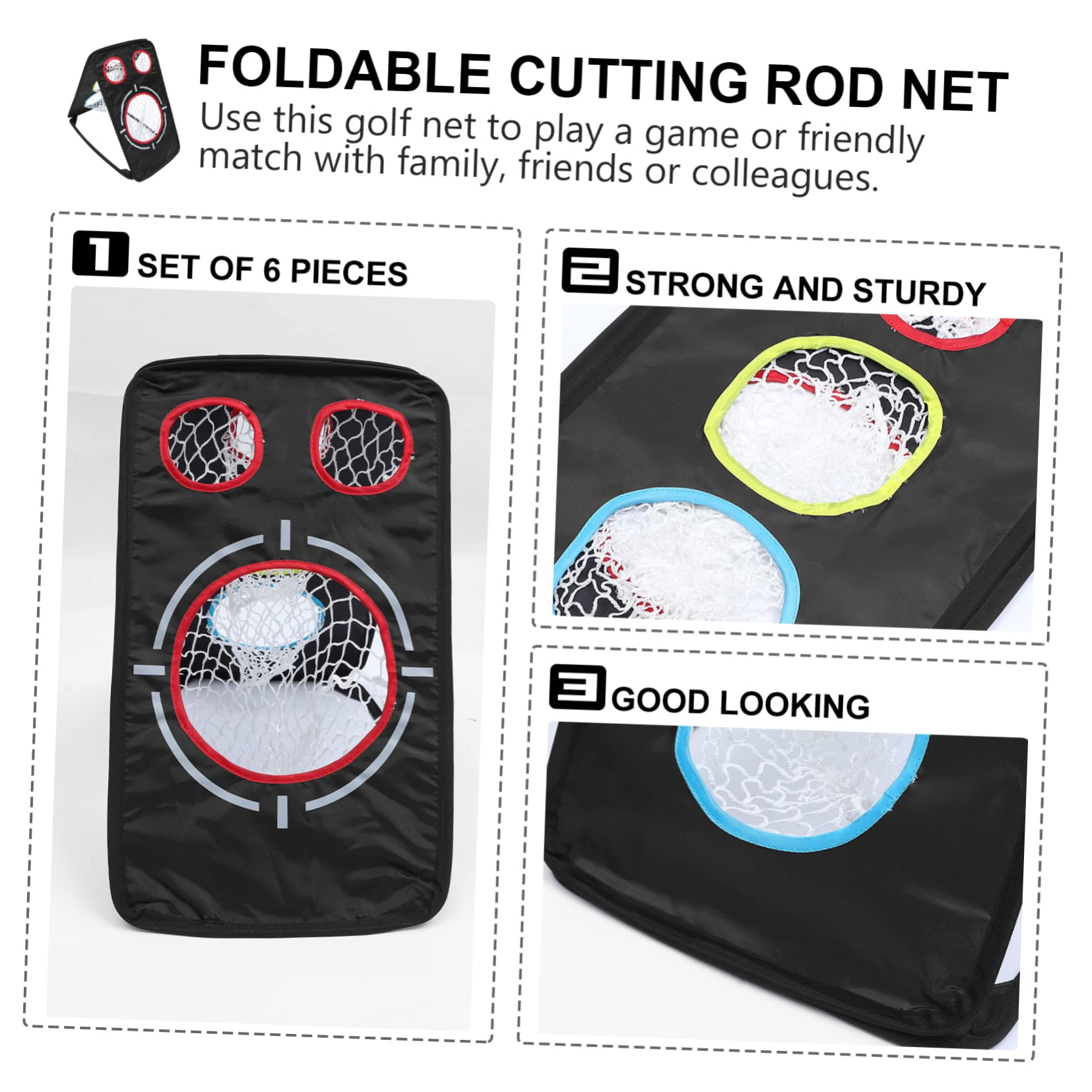 HONMEET Chipping Net Golfing Training Practice Net Portable Practice -Friendly