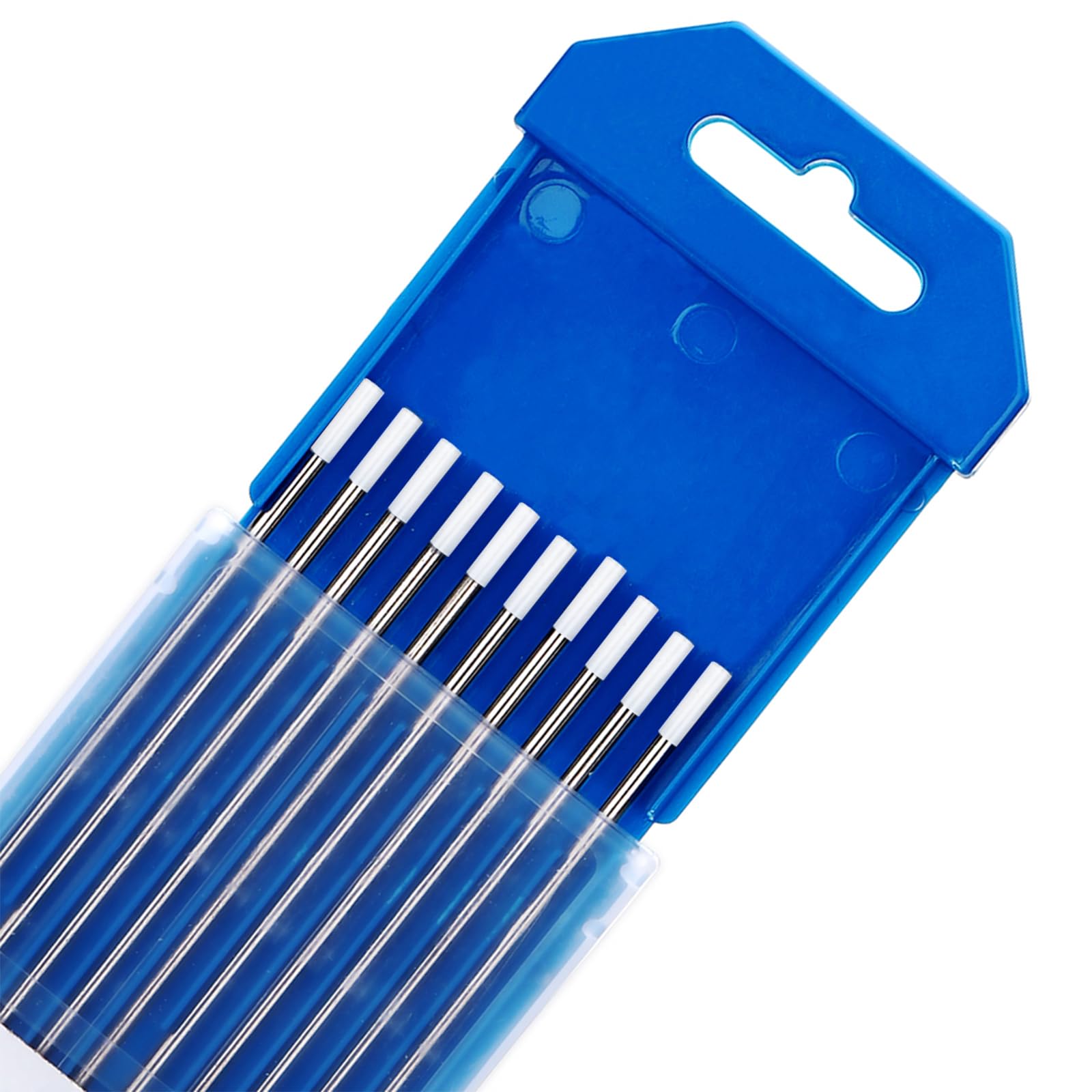 TEN-HIGH Électrodes en tungstène zirconé, 10Pcs Électrodes en tungstène pour le soudage TIG, 3.2mm x175mm WZ8 Pointe blanche pour le soudage TIG AC