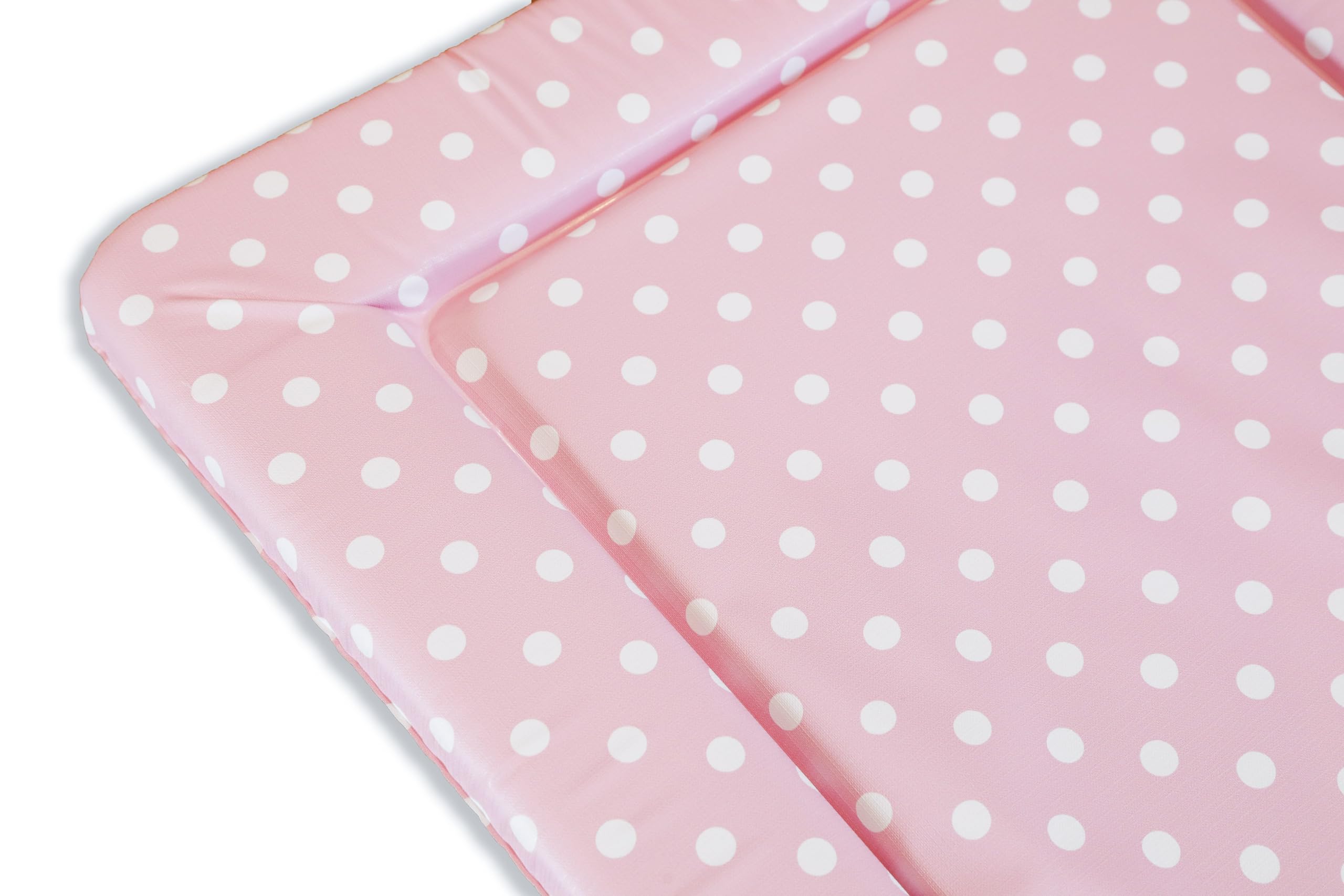 KATY Deluxe Baby Girls - Cambiador impermeable con bordes elevados, diseño de lunares blancos