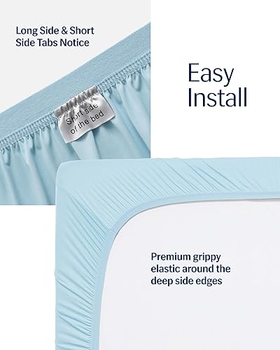 Miniatura 7 de REST Compre 2 OBTENGA 25% de descuento: Evercool Comforter Plus Paquete de sábana bajera con un 25% de descuento, en azul claro, tamaño Queen