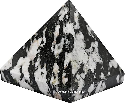Miniatura 422 de Amazing Gemstone White Agate Snow Quartz Pyramid Crystal Healing Stones - 1" Great Pyramid Figurine of Natural Stone Pyramid for Meditation, Reiki
