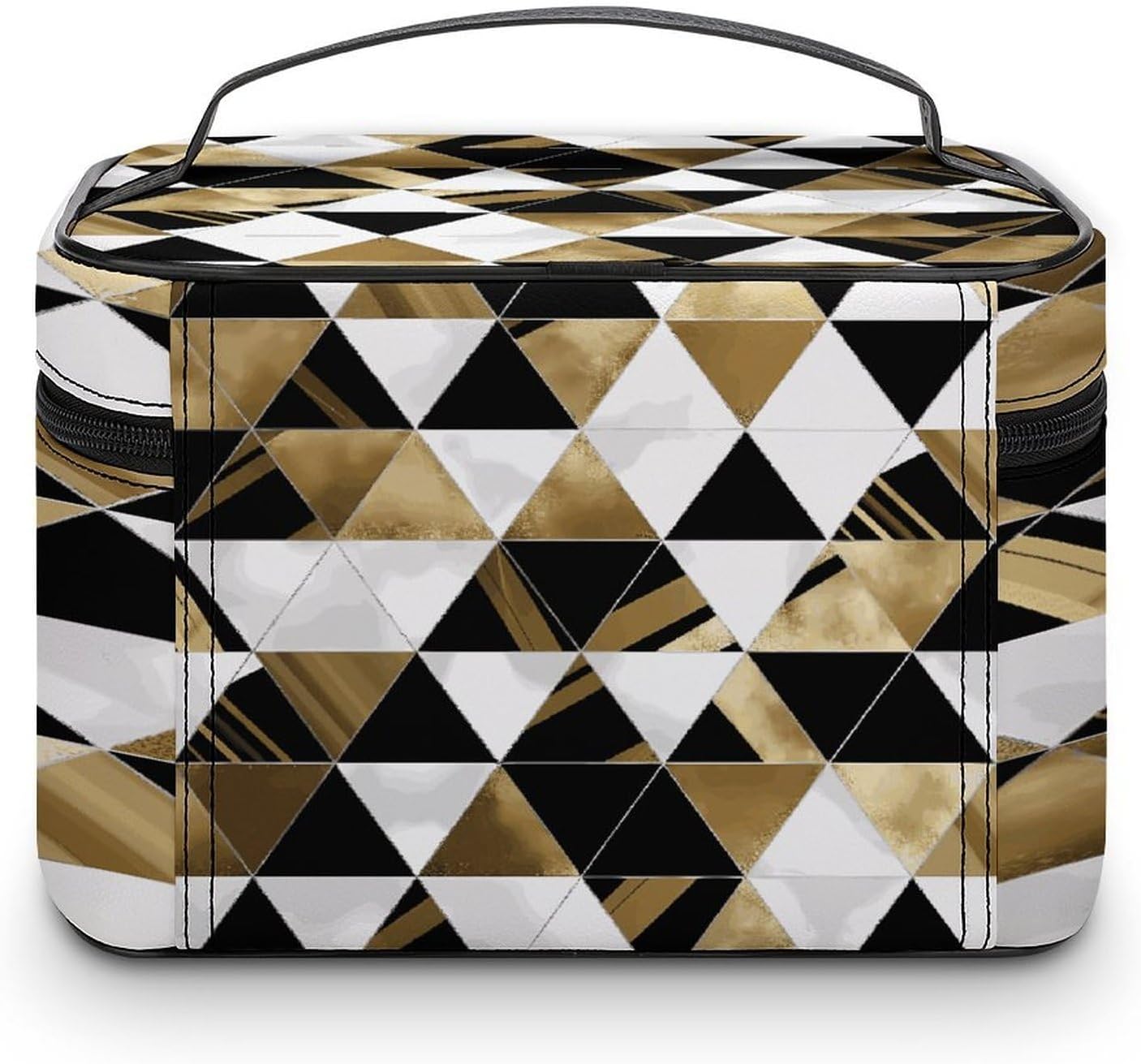 Fashion Modern Gold Triangles Makeup Bag Toiletry Bag Cosmetic Bags image 3