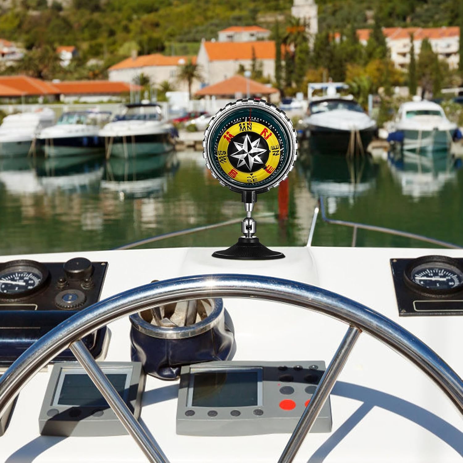 Cabilock Car Compass Ball for Dashboard, Compass with Suction Cup for Car Truck Boat Marine Navigation, Automotive Accessory for Accurate Directional Readings