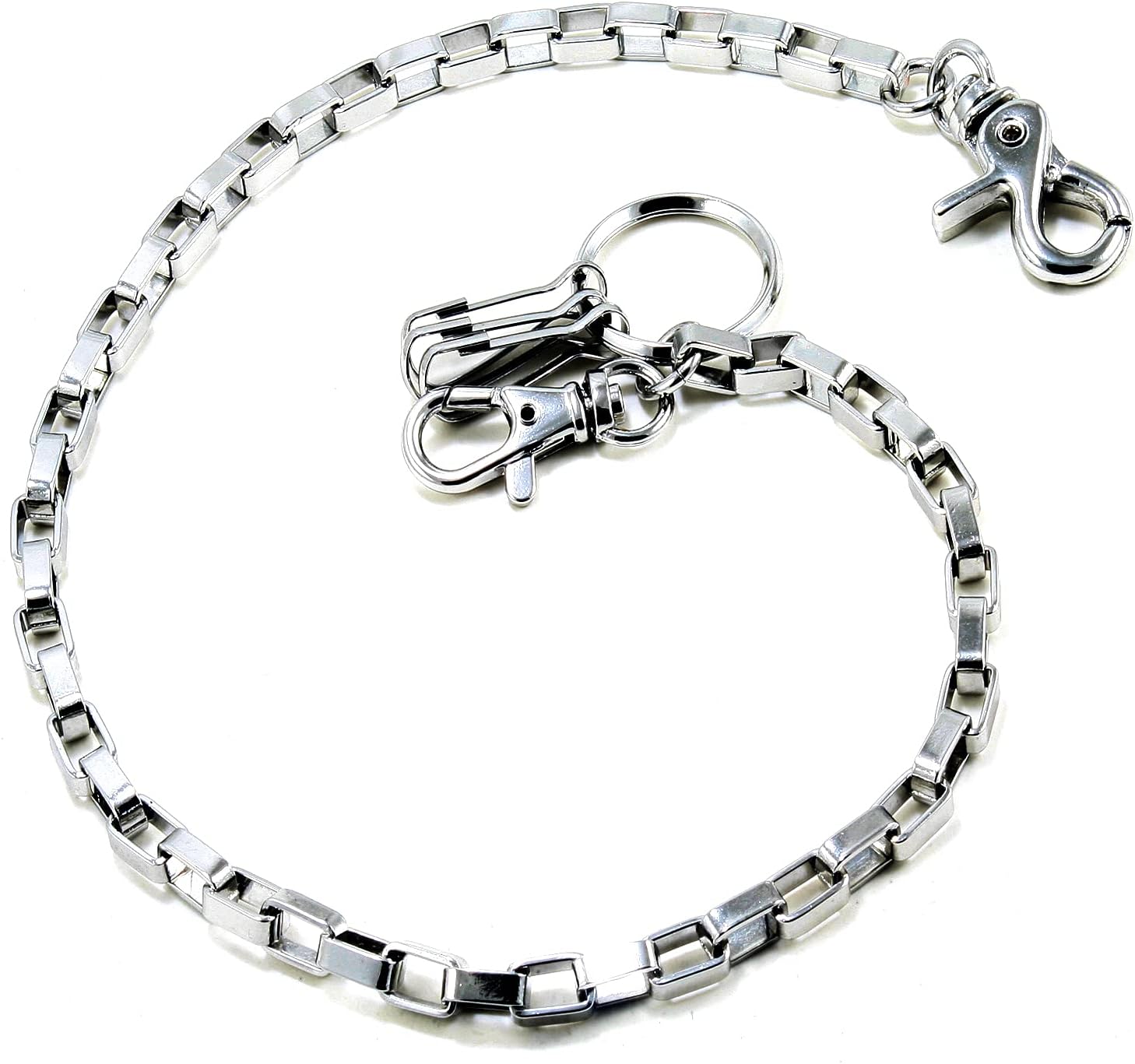 DoubleK Basic Square Connect Biker Trucker Key Jean Wallet Chain (21") SLV CS2120