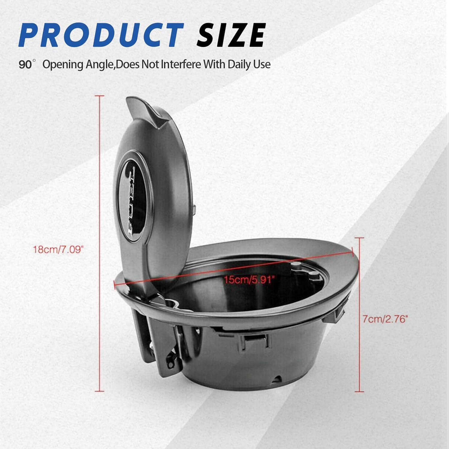 68250120AA Fuel Filler Door Gas Cap Cover – Matte Black Vapor Edition, Compatible with 2008–2023 Dodge Challenger