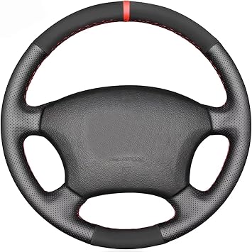 Locnky Custom Genuine Leather Steering Wheel Cover for Lexus LX470 1998-2002 / Lexus LX450 1996 1997 / Lexus LS400 1996-2000 / Toyota Land Cruiser 1995 1996 1997 1998 1999 2000 2001 2002 Accessories