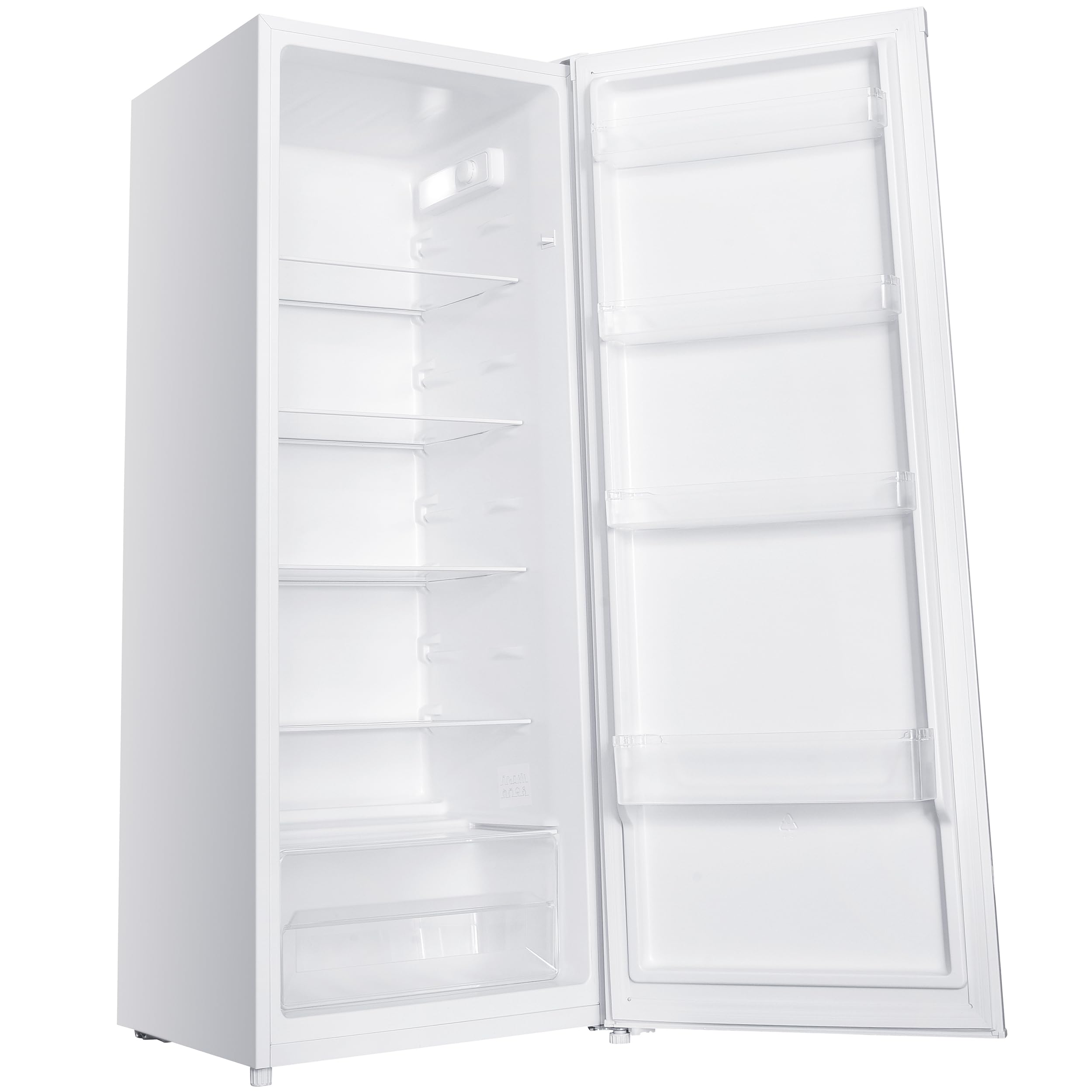 homeX CS2422E-W Kühlschrank ohne Gefrierfach groß 242 Liter freistehend | Vollraumkühlschrank, leiser Standkühlschrank, Fridge, Getränkekühlschrank, 5 Ablagen, LED-Beleuchtung, 143 cm hoch, weiß