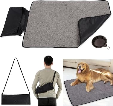 bangminda Faltbare wasserdichte Haustier Decke Camping Decke Hund Katze Mat Wärmende Decke mit Tasche 100 x 70 cm Hundebett Hundematte für Outdoor Innen Große Reisedecke für Haustier