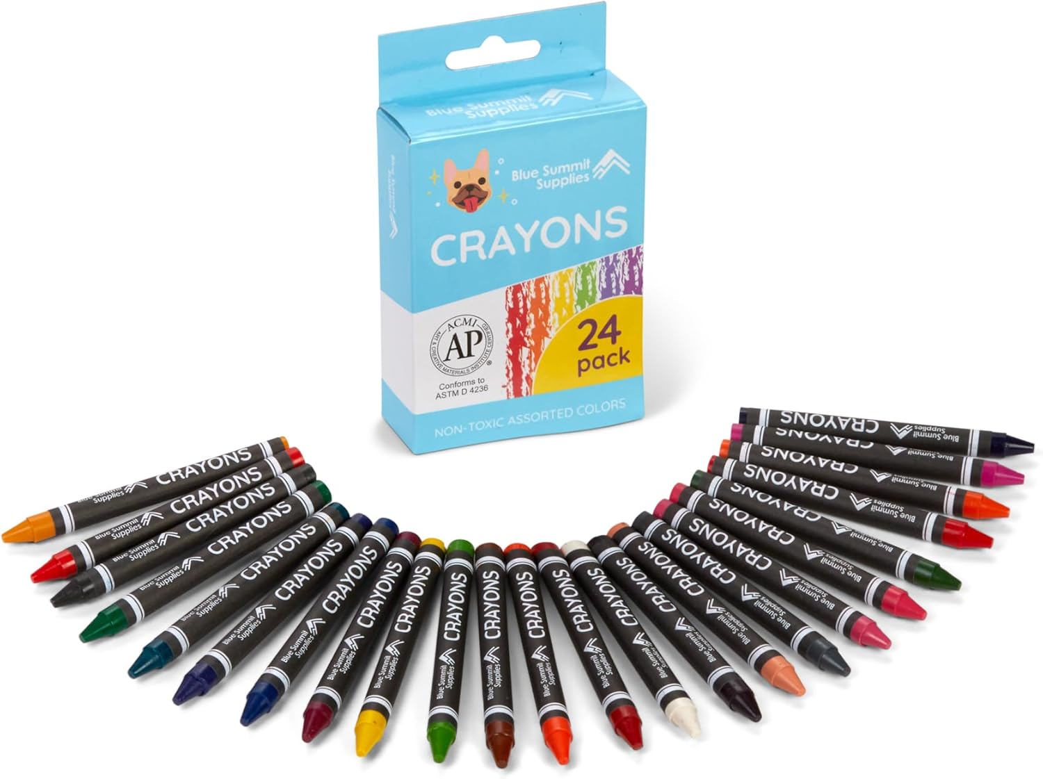 Blue Summit Crayons Bulk For Classroom, Bulk Crayon Packs for Kids Coloring, 24 Pcs per Box, AP Certified, 30 Boxes, 720 Total Crayons (Pack of 2)