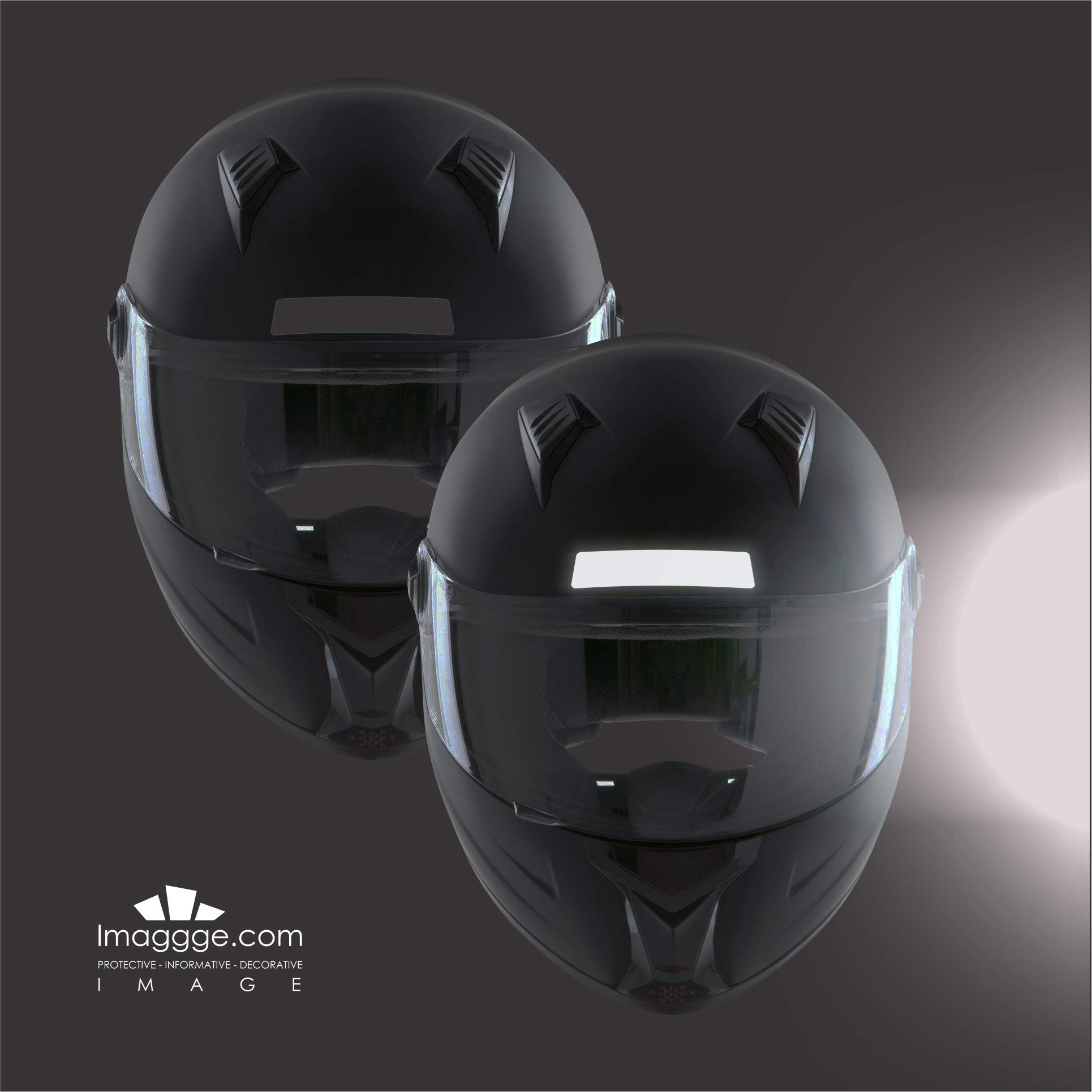 Set mit 4 Reflektorstreifen für Motorradhelm – neue Formen – Deutsche Qualität – Schwarz Auto & Motorrad