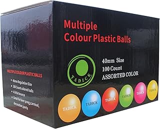TADICK 100 Pack Beer Ping Pong Balls Plastic Multiple Color Table Tennis Ball