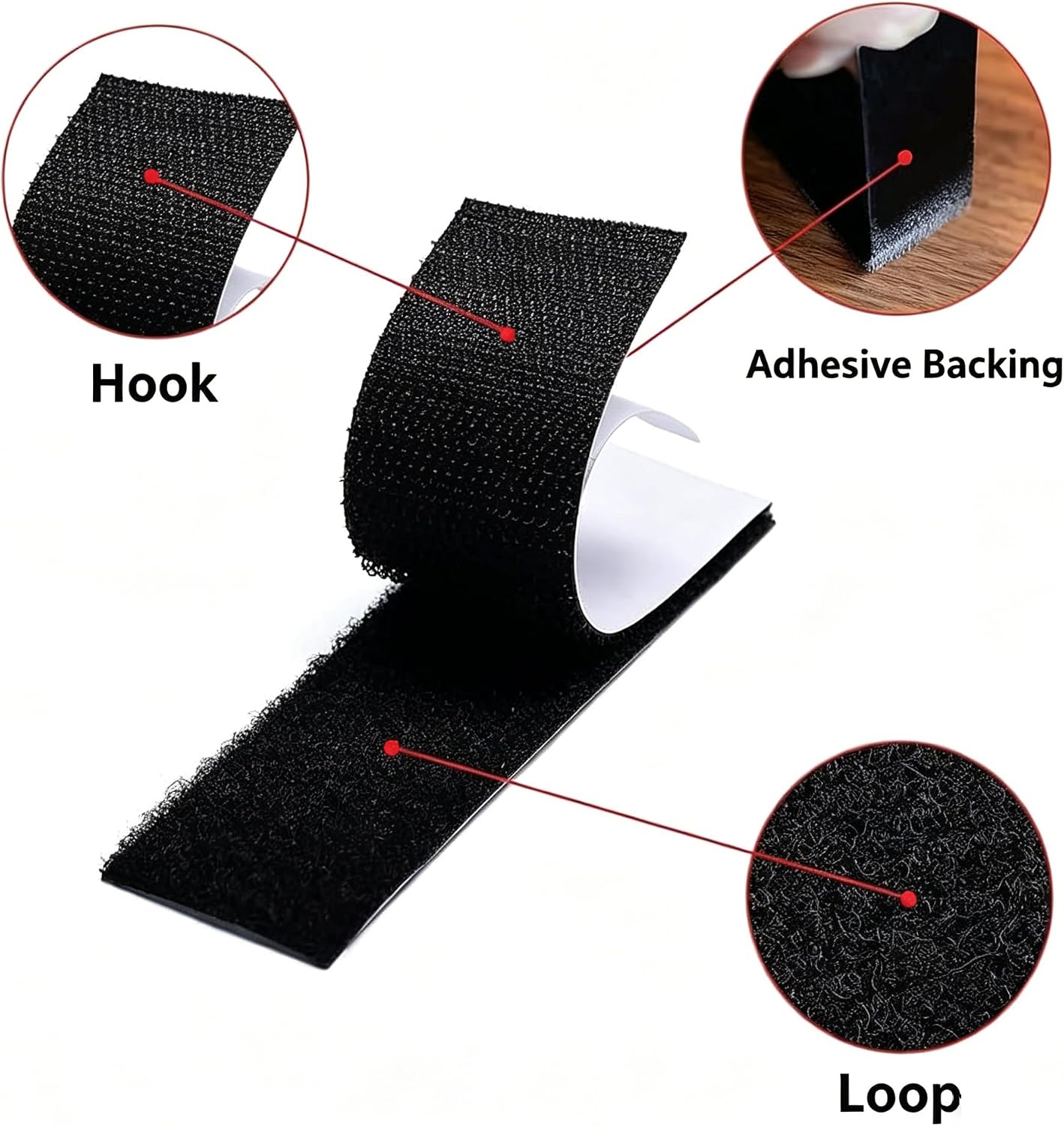 24 Sets Hook and Loop Tape, 1 x 4 Inch Adhesive Strips Heavy Duty