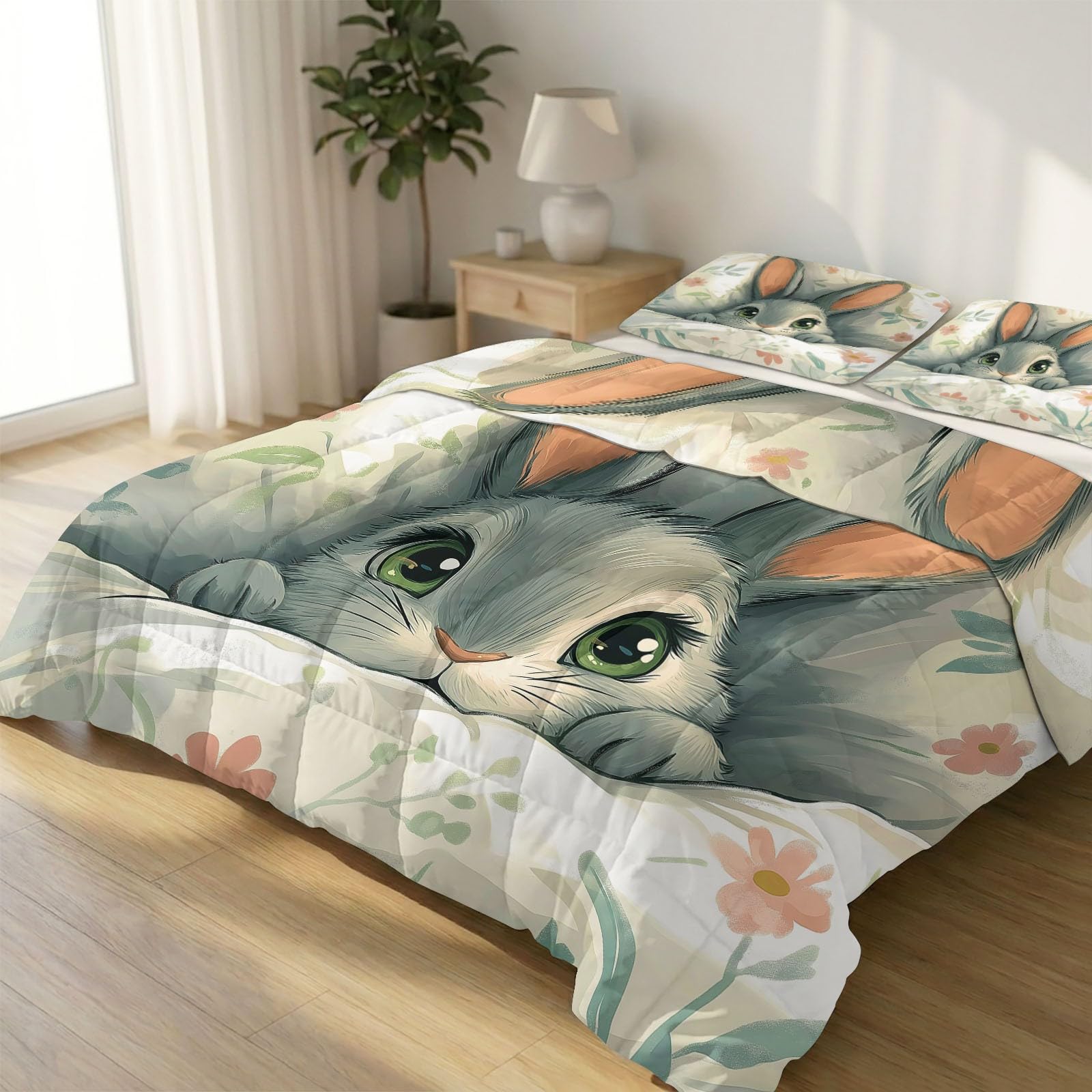 Edredón de verano con estampado de animales de dibujos animados colcha reversible ligera Emperor