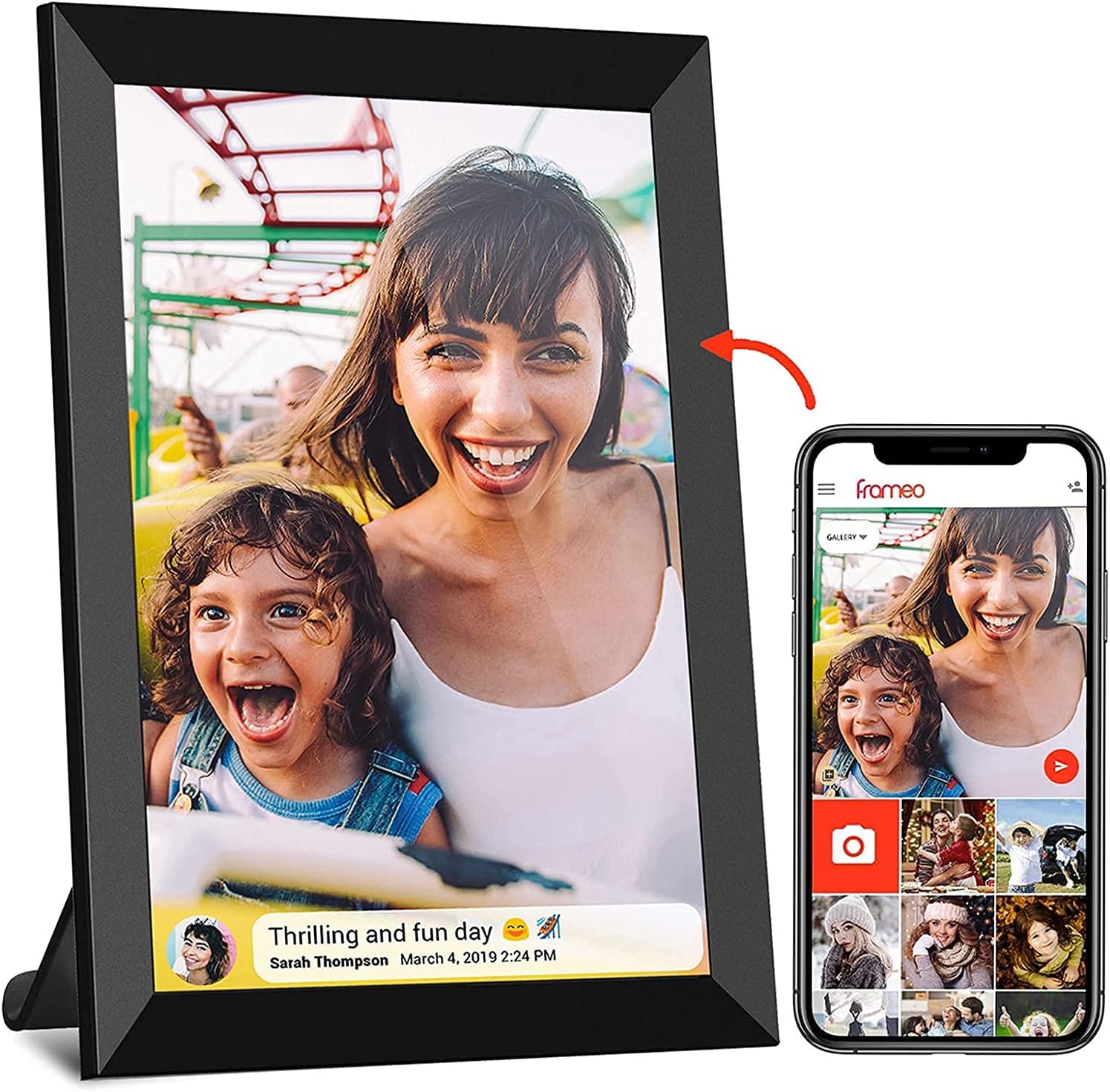 Digital Photo Frame,SSA 7“ 1024x600 High Resolution Full IPS Photo/Music/Video Player Calendar Alarm Auto On/Off Timer, Unique UI Design with Remote Control