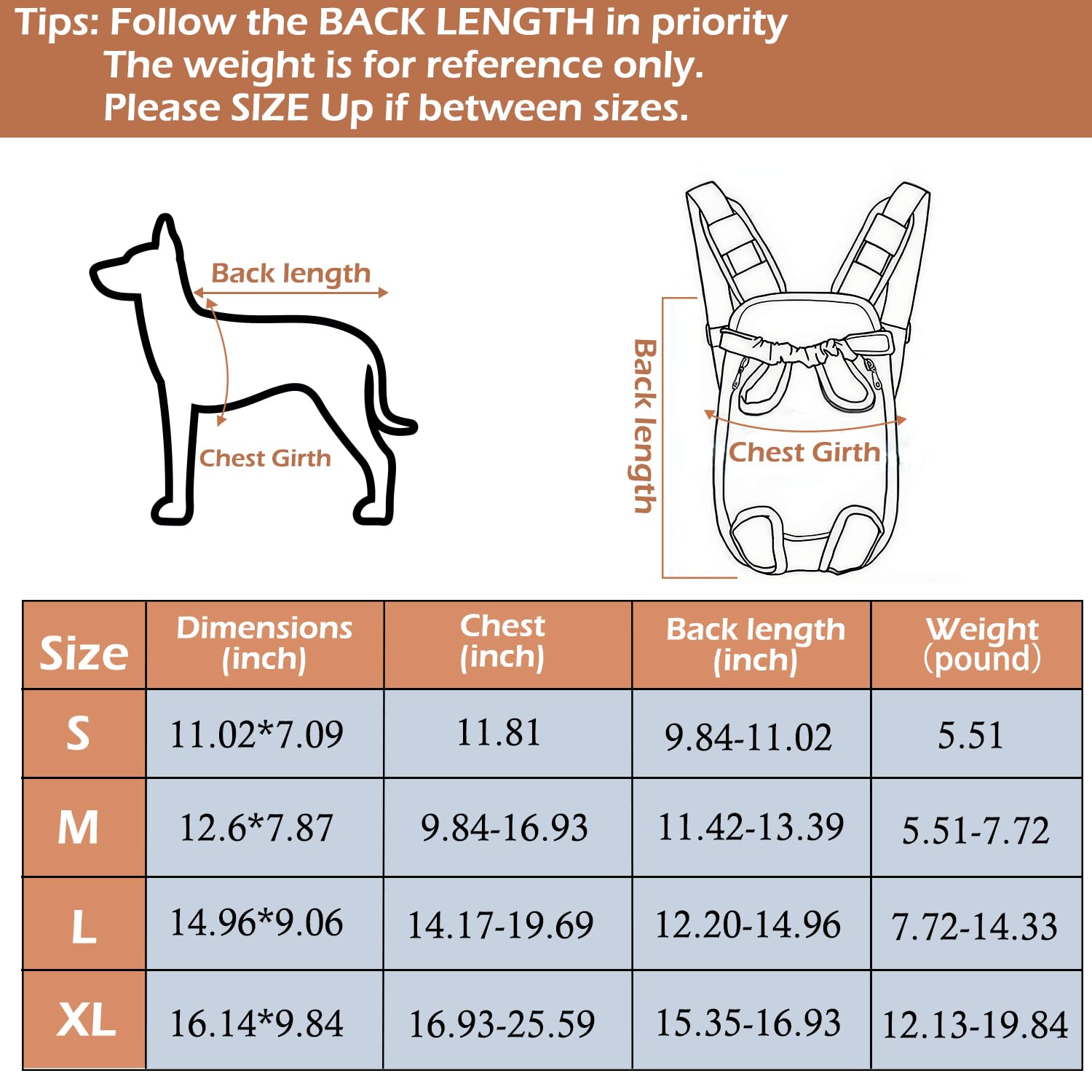 Hunderucksack, Verstellbarer Haustierrucksack, Haustier-Front-Hunderucksack, einfach anzubringen für Wanderungen und Reisen für kleine und mittelgroße Hunde (Schwarz-XL)