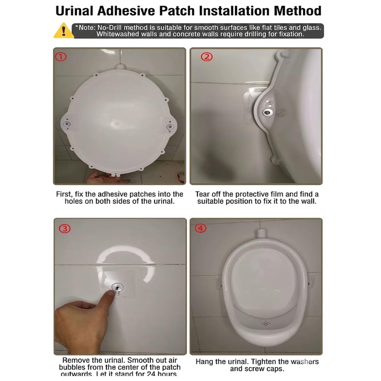 Urinal de Plástico con Sistema de Válvula y Sifón Anti-Olor – Montaje Mural de Alta Resistencia, Diseño Compacto, Blanco, para Garaje, Taller y Oficina