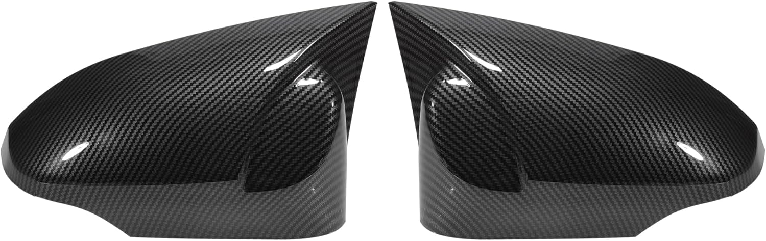 x autohaux 1 pair car rear view driver passenger side mirror cover cap overlay black carbon fiber for toyota corolla 2014-2018 mirror guard covers exterior decoration trims