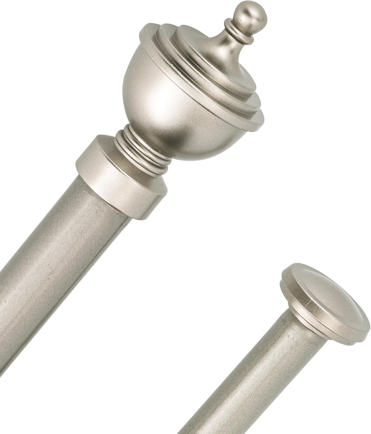 5/8" Double Curtain Rod with Royale Finials,Gold,28‘’-48‘’