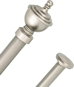 Urbanest 5-8 Telescoping Double Curtain Rods With Trumpet Finials 5 8 Inches Front And 1 2 Inches Back Double Window Drapery Rod