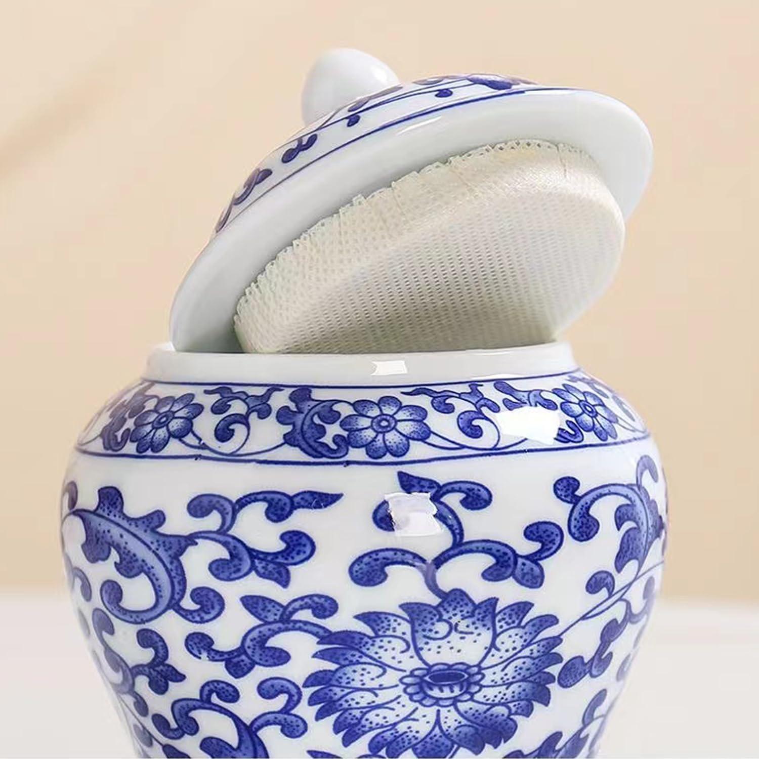 Decorative Ceramic Small urn. Commemorate a Loved one and Store The Ashes of Your pet Dog or cat. 3.5" Long x 5.1" high (Plum Blossom) - Image 9