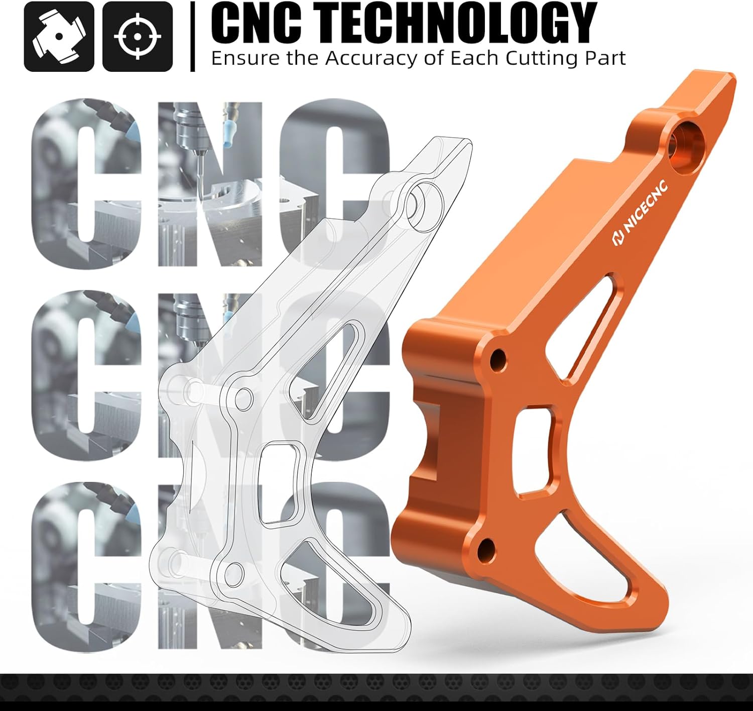 NICECNC Aluminum Chain Sprocket Guard Chainwheel Cover Compatible with 690 Enduro R & SMC R 2009-2024, Compatible with Husqvarna 701 Enduro & SM 2016-2024, Orange CNC Sprocket Cover