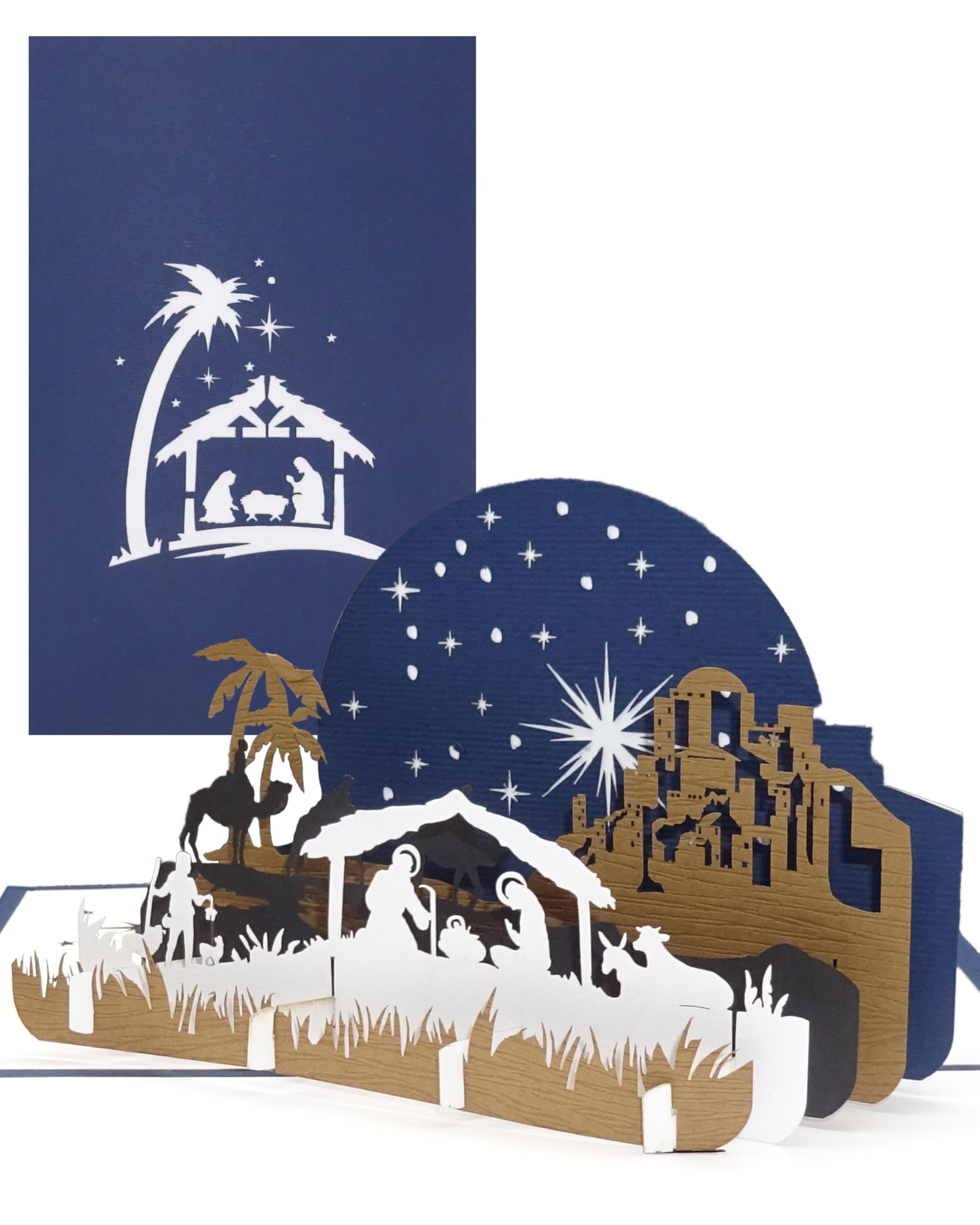 ICG Weihnachtskarte „Wonderful Sister And Family“ – 228 X 158 Mm, Mit Glitzer & Roségoldfolie | Hochwertige Grußkarte Mit Umschlag