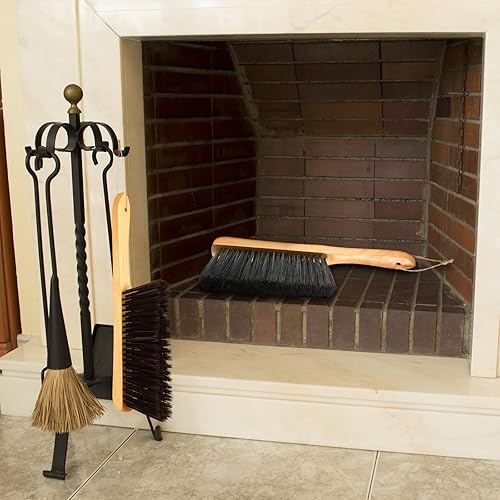 Vista 24 de Patelai 2 cepillos de banco de madera, cerdas suaves, mango de madera largo, marrón