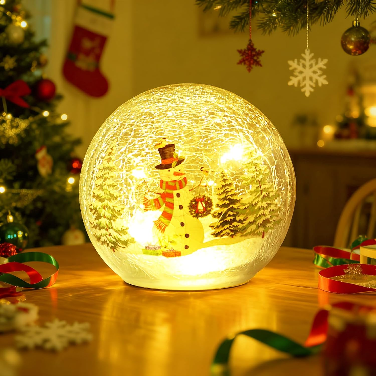 Amazon.com: Christmas Decorations Indoor, Snowman Trees Decor Crackle