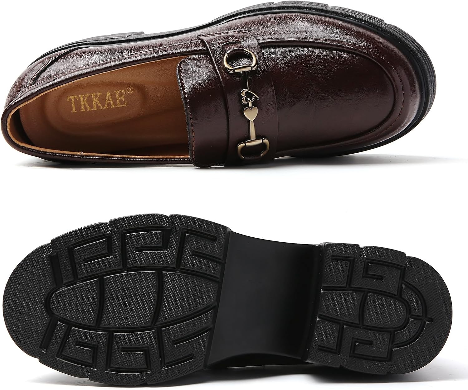 Loafers for Women Penny Platform Loafers Slip-ons Chunky Heel Shoes Comfortable Business Casual Dress Office Heeled Work Shoes - Image 5