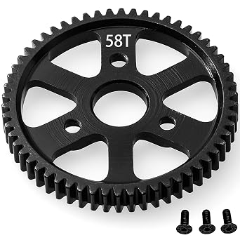 32P Spur Gear, 58T 0.8 Metric Pitch, Compatible with 32P, Hardened Steel 58 Tooth 0.8M Spur Main Gear for 1/10 TRAXXAS Ford Rustler Slash Stampede 4X4 Summit T-Maxx E-REVO Jato Arrma, Replace #3958