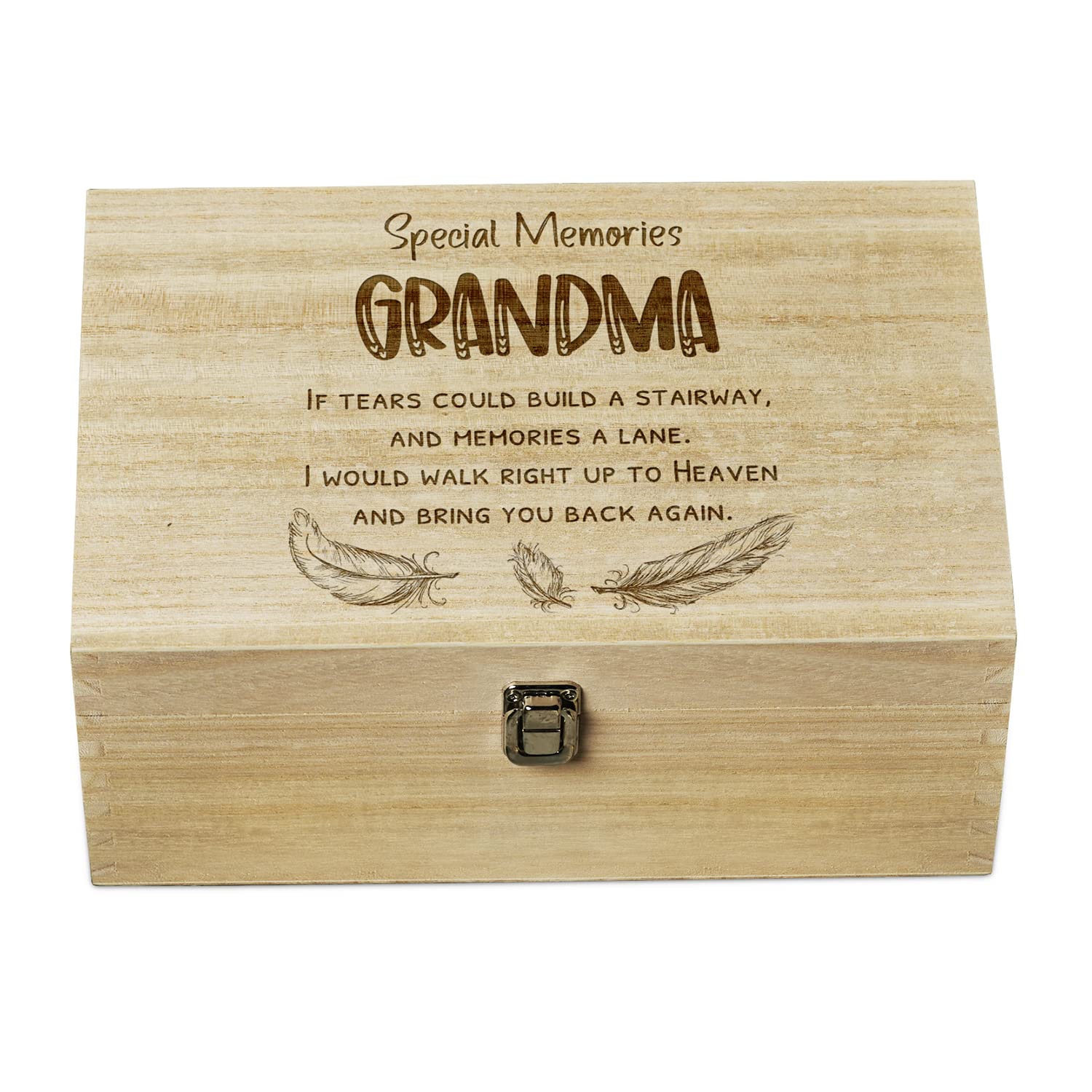 Ukgiftstoreonline Grandma Remembrance Large Wooden Memory Keepsake Box Gift