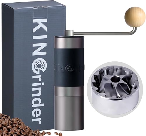 Famoso KOL recomendado molinillo de café manual KINGrinder K1 con mango recto para prensa francesa, goteo, espresso con consistencia de montaje,