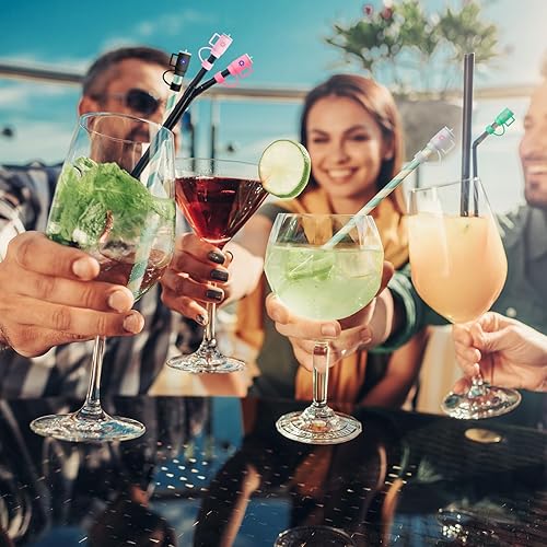 Miniatura 5 de Auidy_6TXD 20 piezas de adornos de paja para Stanley, cubiertas de popote para Stanley, cubierta de popote compatible con Stanley de 30 y 40 onzas,