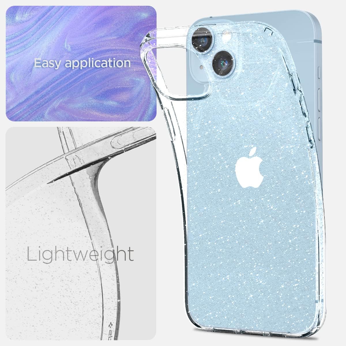 Spigen Liquid Crystal Glitter Designed for iPhone 14 Case (2022) - Crystal Quartz