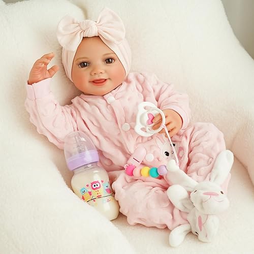 Miniatura 6 de BABESIDE Juego de 3 biberones para muñeca, juego de accesorios para muñecas con biberón de juguete y clip de chupete de silicona, chupete magnético