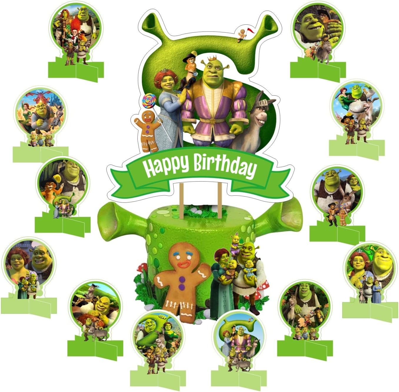 Shrek Table Centerpieces, Shrek Birthday Party Supplies for