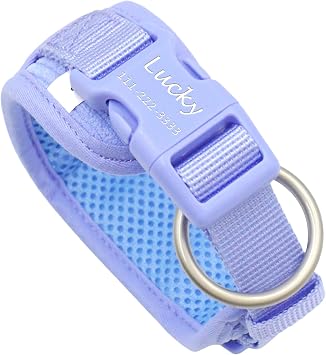 PETDURO Personalized Dog Collar, Lavender Soft Padded Wide Collars for Medium Large Dogs, Custom Engraved Corduroy Collar with Name & Phone ID - Add Leash Harness Bag Holder Set via Customize Now
